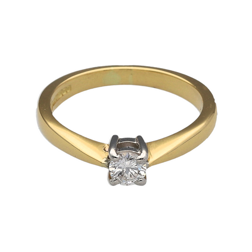 18ct Gold & Diamond Set Solitaire Ring