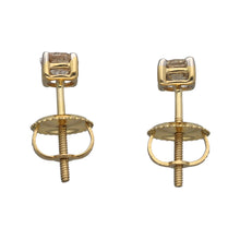 Load image into Gallery viewer, New 9ct Gold &amp; Diamond Single Stone 40pt Screwback Stud Earrings
