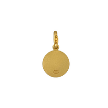 Load image into Gallery viewer, New 9ct Yellow Gold Small St Christopher Pendant with the weight 0.80 grams. The pendant is 1.8cm long including the bail and the St Christopher has the diameter 1cm

