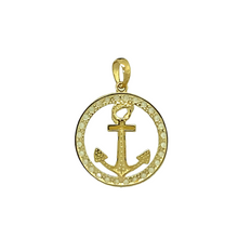 Load image into Gallery viewer, New 9ct Yellow Gold &amp; Cubic Zirconia Set Anchor Pendant with the weight 0.90 grams. The pendant is 2.1cm long including the bail by 1.7cm
