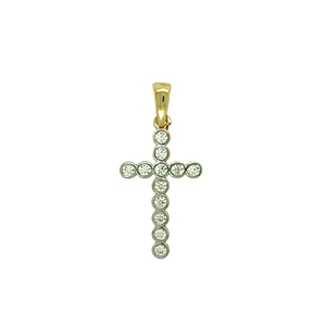 New 9ct Gold & Cubic Zirconia Set Cross Pendant