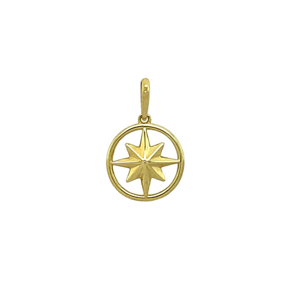 New 9ct Gold Star Circle Pendant