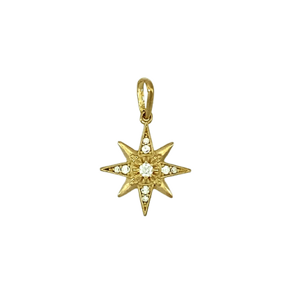 New 9ct Gold & Cubic Zirconia Set Star Pendant