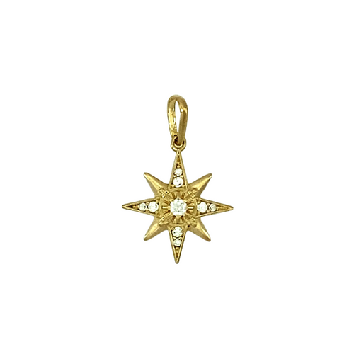 New 9ct Gold & Cubic Zirconia Set Star Pendant