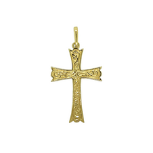 Load image into Gallery viewer, New 9ct Gold Patterned Cross Pendant
