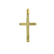Load image into Gallery viewer, New 9ct Yellow Gold Plain Cross Pendant with the weight 2.40 grams. The pendant is 3.5cm long including the bail by 2.8cm
