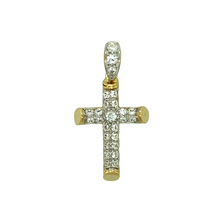 Load image into Gallery viewer, New 9ct Gold &amp; Cubic Zirconia Set Cross Pendant
