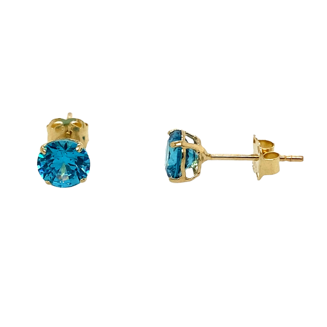 New 9ct Gold December Birthstone Stud Earrings