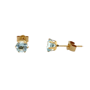 New 9ct Gold & Blue Topaz Stud Earrings