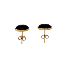 Load image into Gallery viewer, New 9ct Gold &amp; Oval Onyx Stud Earrings
