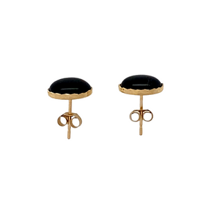 New 9ct Gold & Oval Onyx Stud Earrings
