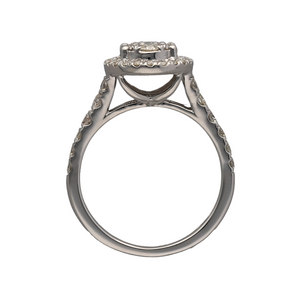 New 9ct White Gold & Diamond Oval Halo Ring