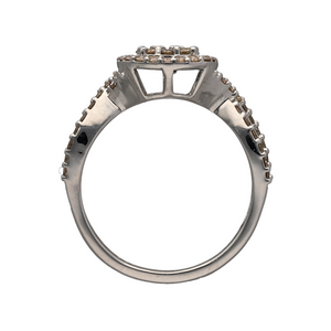 New 9ct White Gold & Diamond Round Halo Ring