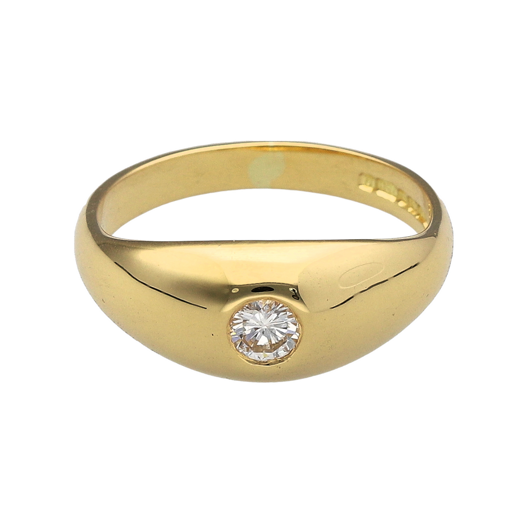 18ct Gold & Diamond Set Signet Ring