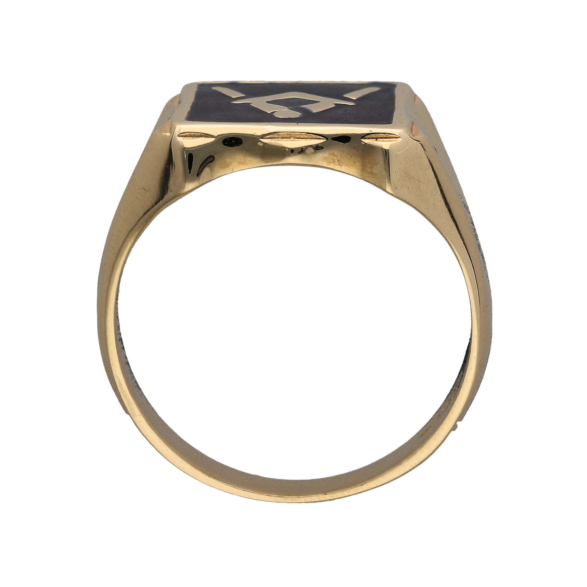 New 9ct Gold Shield Masonic Signet Ring Gold Reserves Jewellers