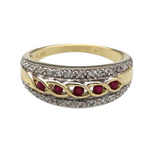 Load image into Gallery viewer, 9ct Gold Diamond &amp; Ruby Set Band Ring
