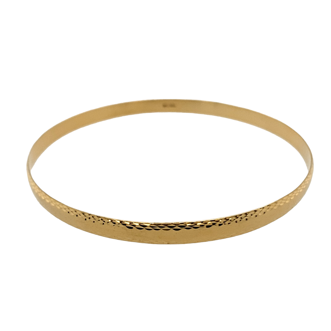 New 9ct Solid Gold Patterned Bangle