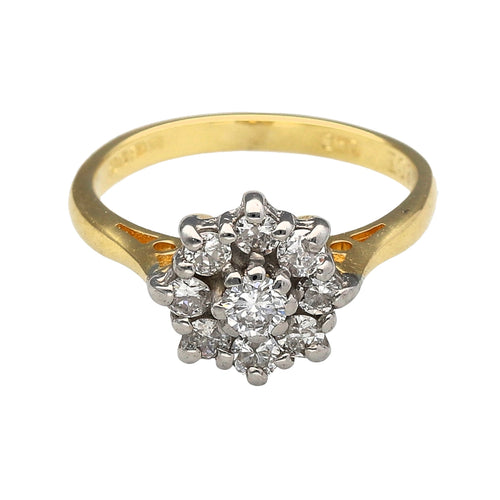 18ct Gold & Diamond Flower Cluster Ring