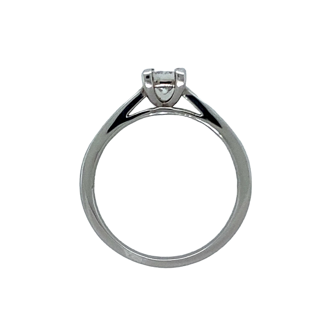 18ct White Princess Cut Diamond Solitaire Ring