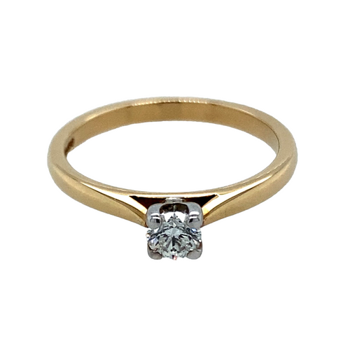 9ct Gold Brilliant Cut Diamond Solitaire Ring