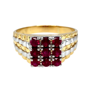 18ct Gold & Ruby Set Watch Style Ring