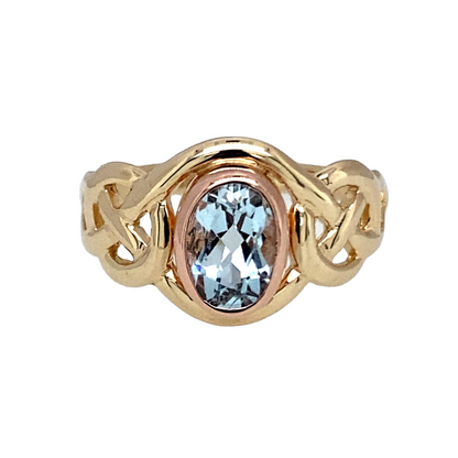 9ct Gold & Blue Topaz Set Clogau Ring