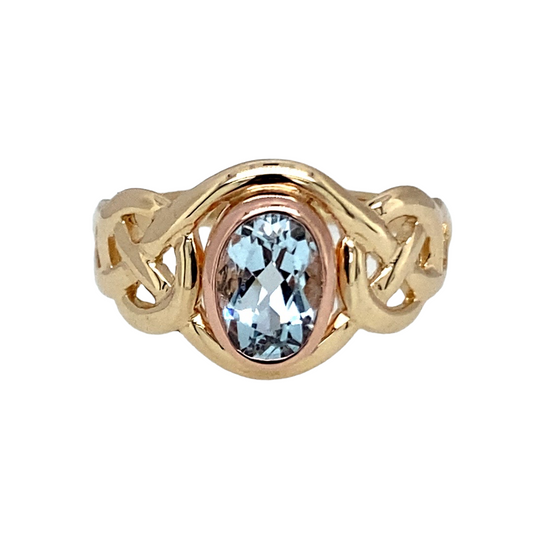 9ct Gold & Blue Topaz Set Clogau Ring