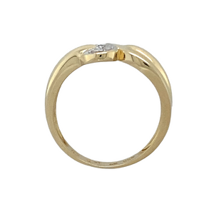 14ct Gold & Cubic Zirconia Swirl Dress Ring