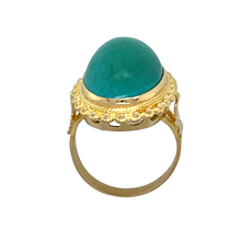 Load image into Gallery viewer, 18ct Gold &amp; Turquoise Coloured Cabochon Set Dress Ring
