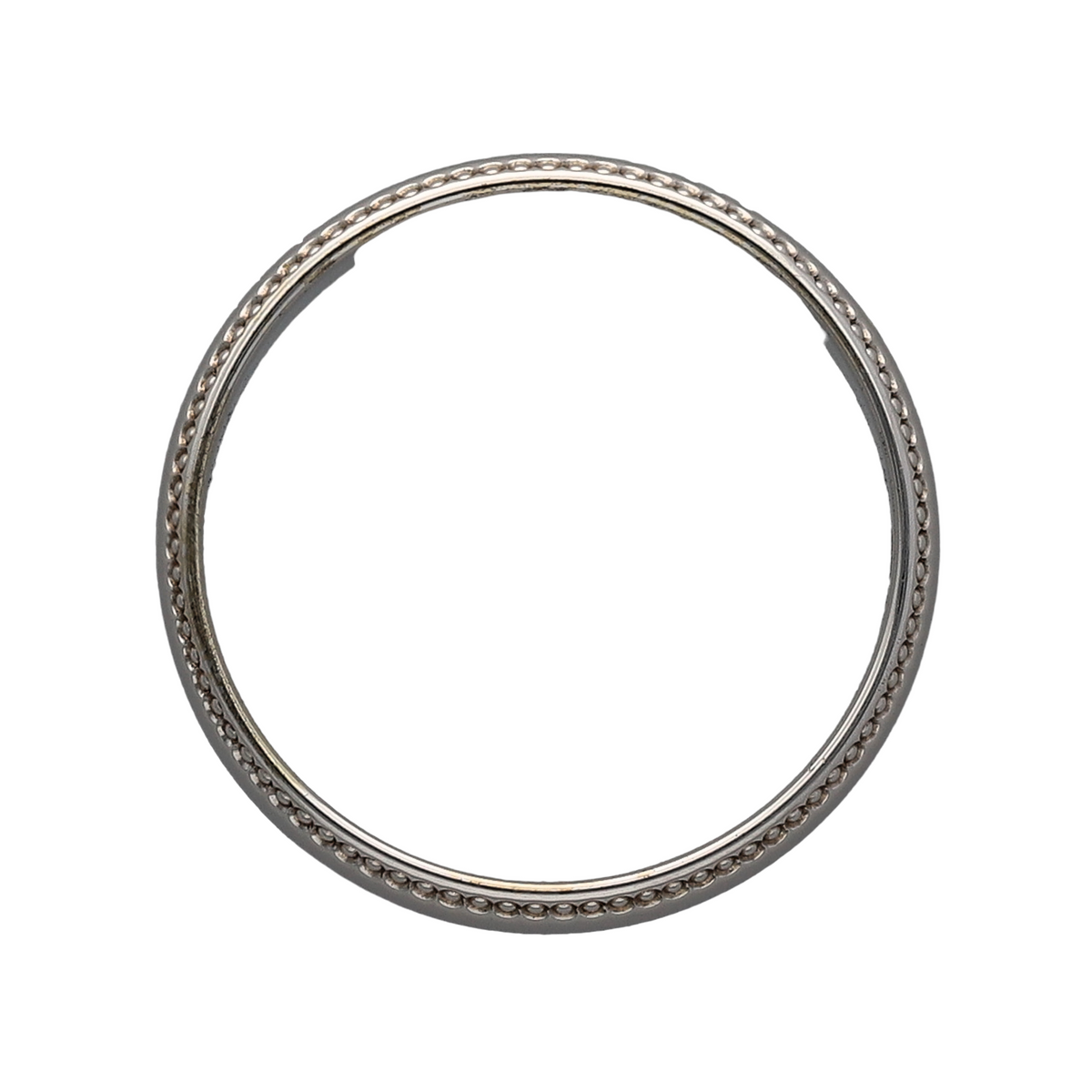 9ct White Gold Millgrain Wedding Band Ring