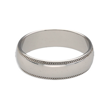 Load image into Gallery viewer, 9ct White Gold Millgrain Wedding Band Ring
