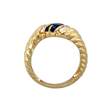 Load image into Gallery viewer, 18ct Gold Diamond &amp; Sapphire Set Wave Ring
