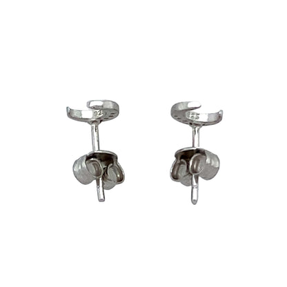 925 Silver & Cubic Zirconia Set Crescent Moon Stud Earrings
