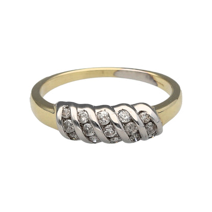 9ct Gold & Diamond Set Twist Band Ring