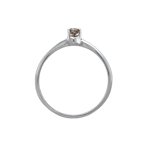 18ct White Gold & Diamond Set Twist Solitaire Ring