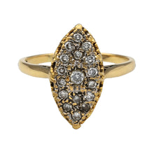 Load image into Gallery viewer, 18ct Gold &amp; Diamond Pave Set Marquise Shape Ring
