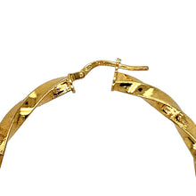 Load image into Gallery viewer, New 925 Silver Heavily 9ct Gold Plated Greek Key Patterned Hoop Creole Earrings
