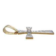 Load image into Gallery viewer, New 9ct Gold &amp; Cubic Zirconia Set Cross Pendant
