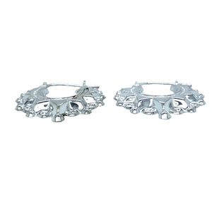 New 925 Silver Fancy Circle Creole Earrings with the weight 1.60 grams. Each earring is 2.1cm by 2cm 
