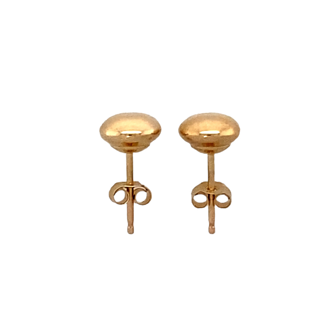 9ct Gold Button Stud Earrings