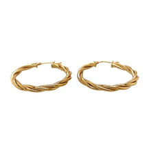 Load image into Gallery viewer, New 9ct Yellow Gold Twist Hoop Earrings with the weight 1.90 grams
