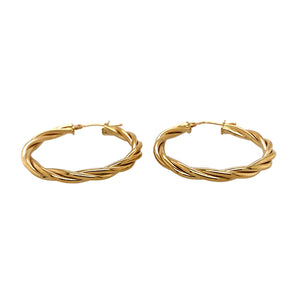 New 9ct Yellow Gold Twist Hoop Earrings with the weight 1.90 grams
