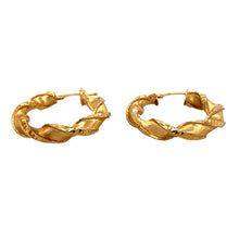 Load image into Gallery viewer, New 9ct Yellow Gold Twist Hoop Earrings with the weight 2.40 grams
