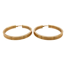 Load image into Gallery viewer, New 9ct Yellow Gold Ridged Hoop Earrings with the weight 2.70 grams
