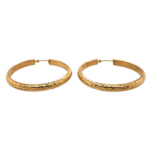 New 9ct Yellow Gold Sparkle Hoop Earrings with the weight 3 grams