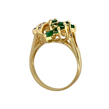 Load image into Gallery viewer, 14ct Gold Diamond &amp; Emerald Set Dress Ring
