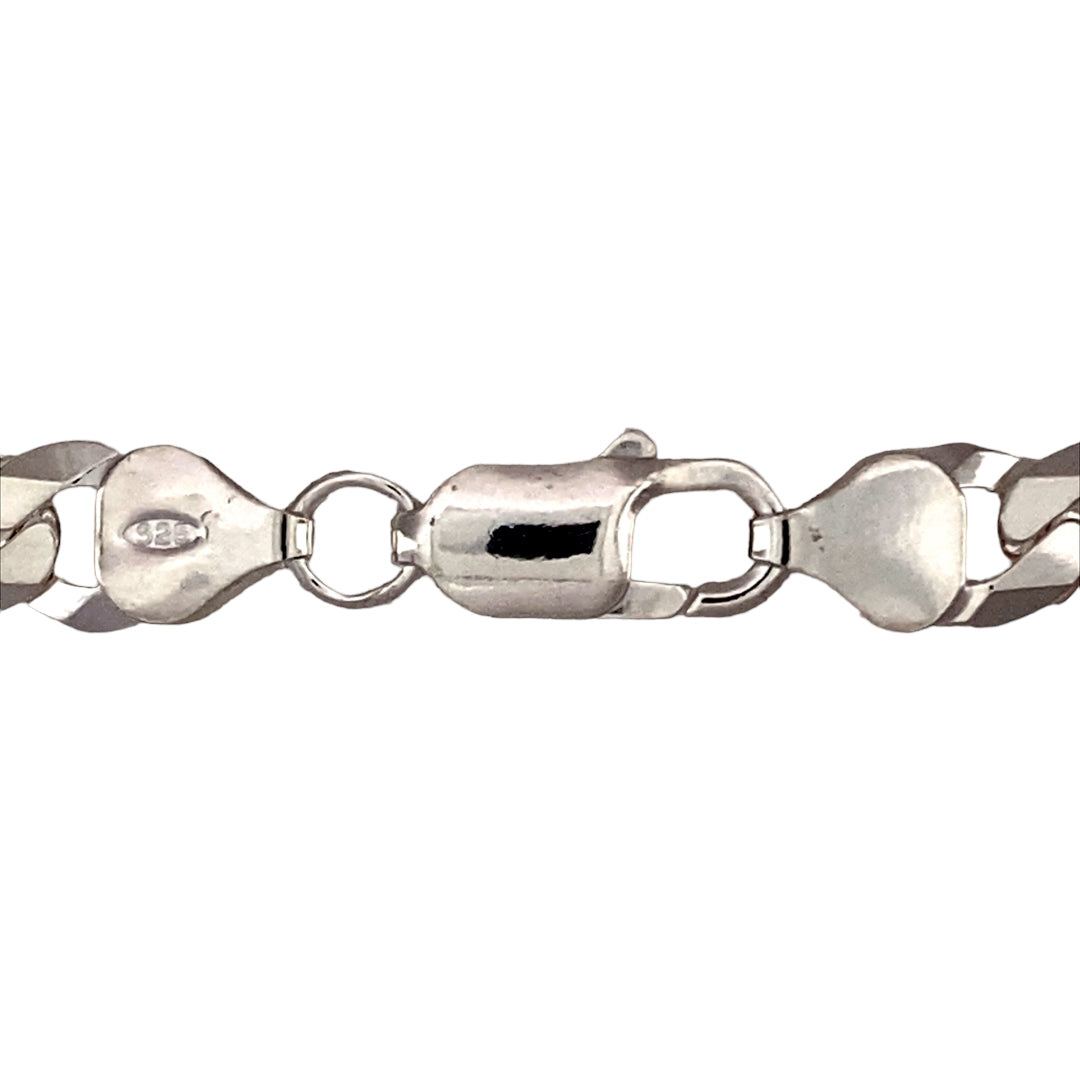 New 925 Silver 22" Curb Chain with the weight 40.50 grams and link width 7mm