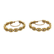 Load image into Gallery viewer, New 9ct Yellow Gold Fancy Gucci Style Hoop Earrings with the weight 3.50 grams
