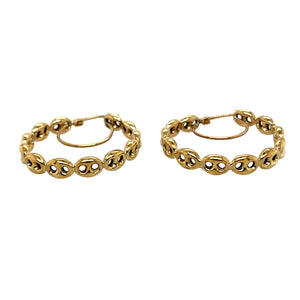 New 9ct Yellow Gold Fancy Gucci Style Hoop Earrings with the weight 3.50 grams