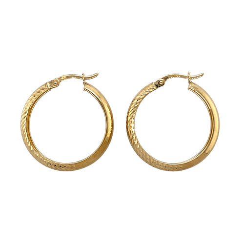 9ct Gold Sparkle Hoop Earrings